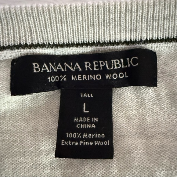 Banana Republic Crew Neck Sweater Mens Size Large Tall 100% Fine Merino Wool - Picture 2 of 6